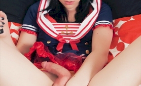 Sexy sailor girl bailey jay toy fucks her needy ass