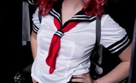 Sweet bailey jay posing as a japanese schoolgirl