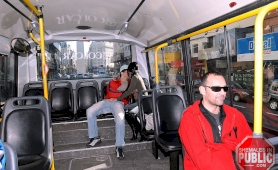 Hardcore tranny sex action on a city bus