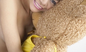 sweet kathoey posing with her teddy bear
