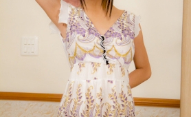 Beautiful asian shemale bell shows off her new dress