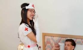 Ladyboy nurse fucks her patient
