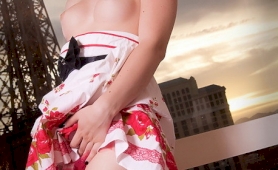 Pretty bailey jay takes off her paris party dress