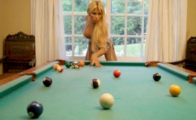 Sexy blonde shemale playing the new game penis pool