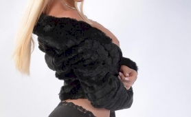 Ts ana mancini is lovely showing off her big tits in this fur jacket